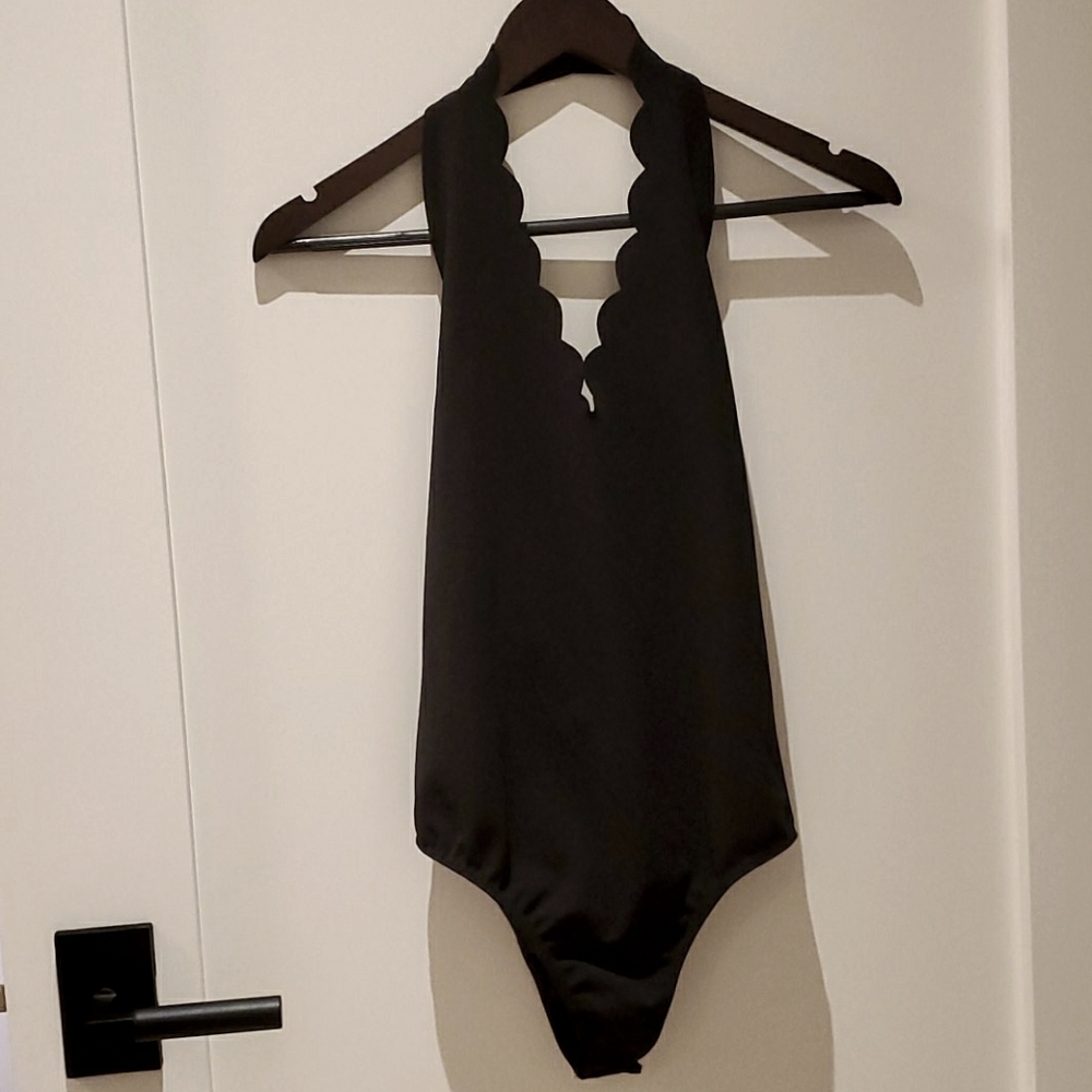 Scalloped Black Bodysuit | Love By Design